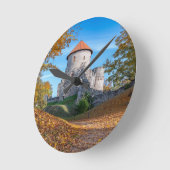 中世の城 ラウンド壁時計 (傾斜)