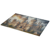 中世の城 – 夕暮れ時と大気 カッティングボード (角)