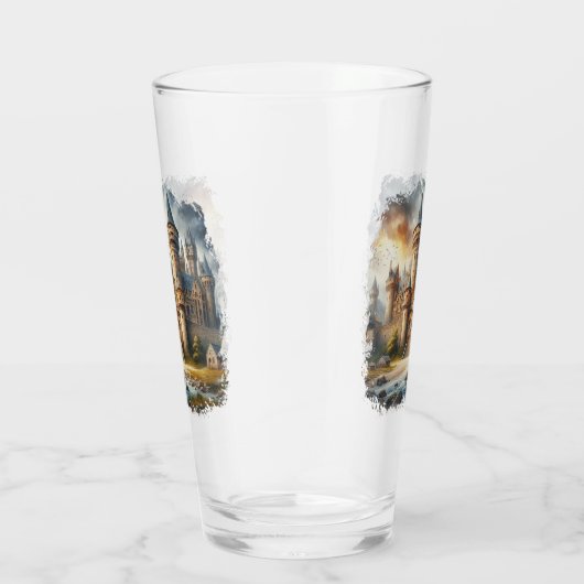 中世の城 – 夕暮れ時と大気 タンブラーグラス (右)