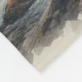 中世の城 – 夕暮れ時と大気 フリースブランケット (角)