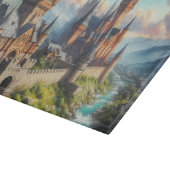 中世の城 – 山の谷 – 風景 カッティングボード (角)