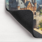 中世の城 – 山の谷 – 風景 マウスパッド (コーナー)