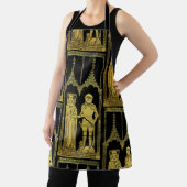 中世の墓真鍮ラビングナイト、レディと子供 エプロン (インサイチュ)