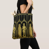 中世の墓真鍮ラビングナイト、レディと子供 トートバッグ (クローズアップ)