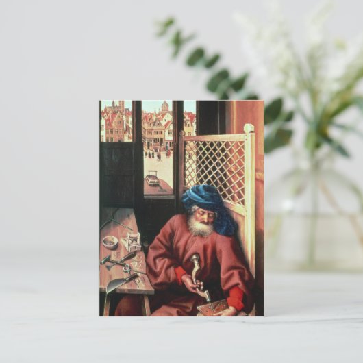 中世の大工として描かれた聖ヨセフ ポストカード (スタンド正面)