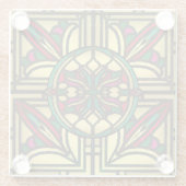 中世の大聖堂の窓ステンドグラス金ゴールド ガラスコースター (裏面)