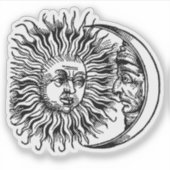 中世の太陽と月 シール (正面)