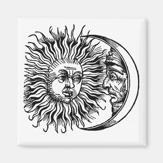 中世の太陽と月 マグネット (正面)