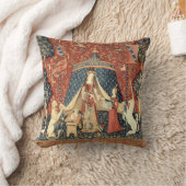 中世の女性とユニコーン（1484年～1500年） クッション (ブランケット)