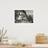 中世の女王と愛玩龍 ポスター (キッチン)