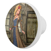 中世の婦人 セラミックノブ (右)