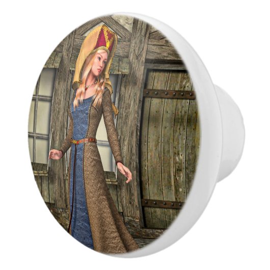 中世の婦人 セラミックノブ (右)