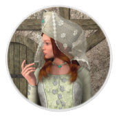 中世の婦人 セラミックノブ (正面)