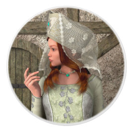 中世の婦人 セラミックノブ