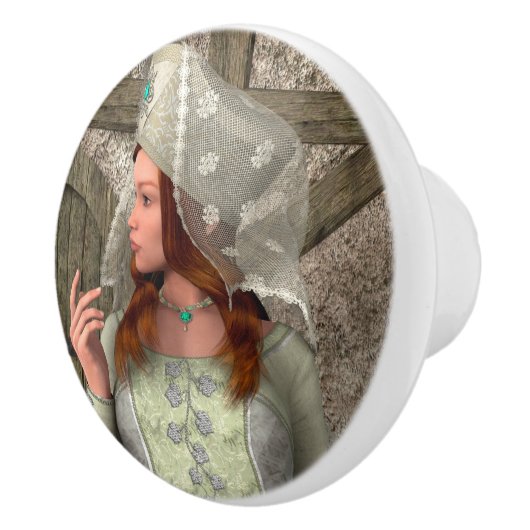 中世の婦人 セラミックノブ (右)