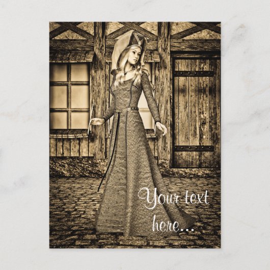 中世の婦人 ポストカード (正面)