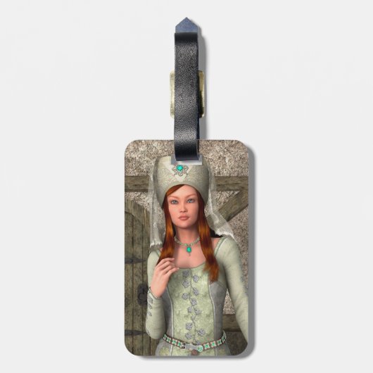 中世の婦人 ラゲッジタグ (裏面縦)