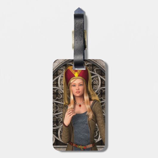 中世の婦人 ラゲッジタグ (裏面縦)