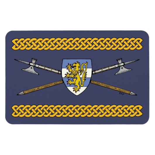 中世の宝石類と盾 マグネット (横)