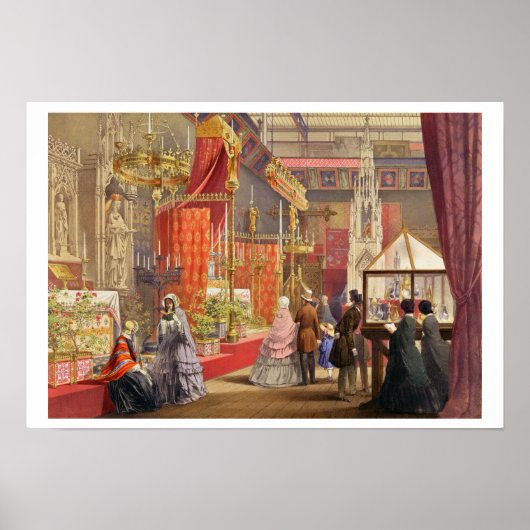 中世の宮廷、Puginによって設計された、プレート40から' ポスター (正面)