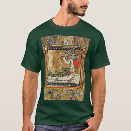 中世の幻想生物 ふざけたヴィンテージ Tシャツ (正面)