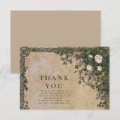 中世の庭園ロマンス ウェディング サンキューカード (正面/裏面)