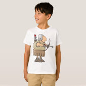 中世の弓使い戦士 おもしろい騎士と弓 Tシャツ (正面フル)