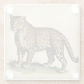 中世の強いヒョウの芸術 ガラスコースター (裏面)