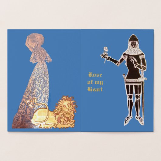 中世の恋人騎士とレディーカード 箔カード (内部)