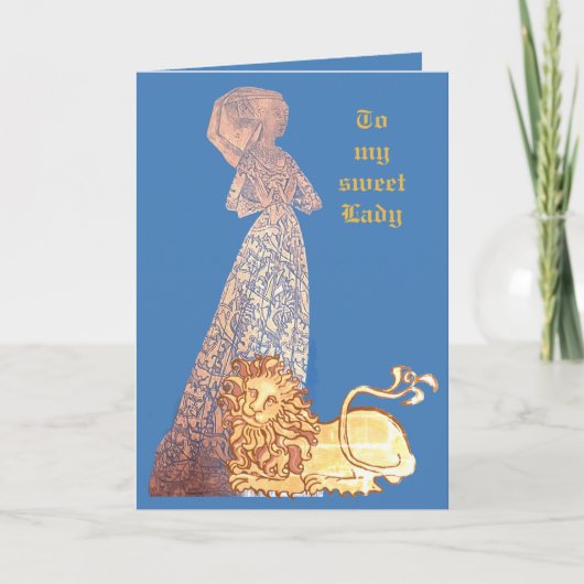 中世の恋人騎士と女性 カード (正面)