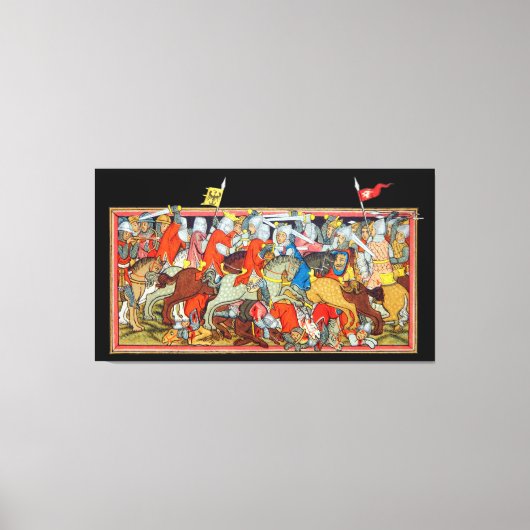 中世の戦いユニーク原稿の照明 キャンバスプリント (正面)