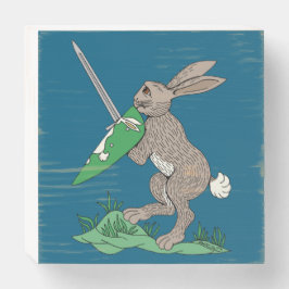 中世の戦士ウサギ ウッドボックスサイン