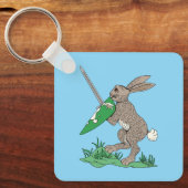 中世の戦士ウサギ キーホルダー (正面)