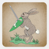 中世の戦士ウサギ スクエアシール (正面)
