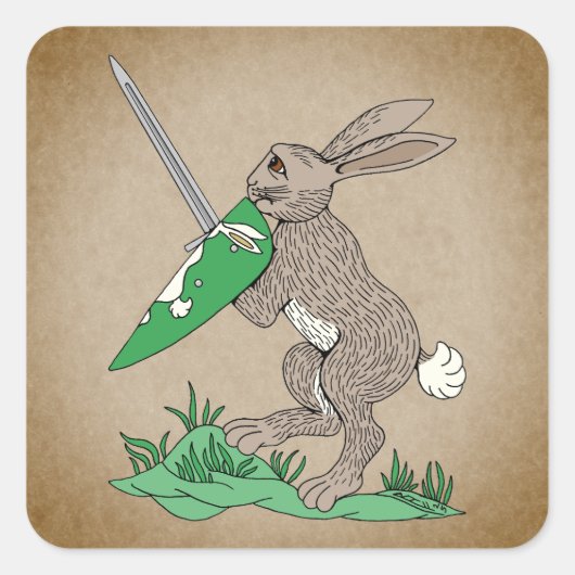 中世の戦士ウサギ スクエアシール (正面)
