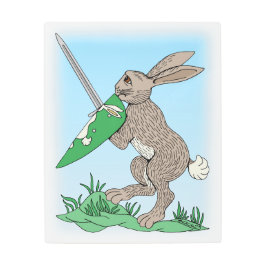 中世の戦士ウサギ メタルプリント