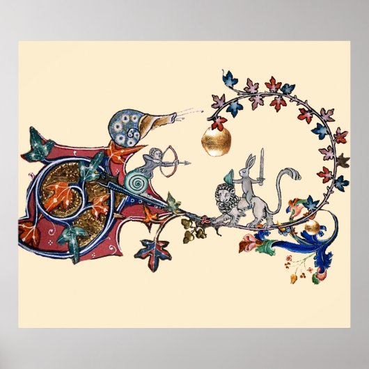 中世の推定の戦争カタツムリ,キラーウサギ,ライオン ポスター (正面)