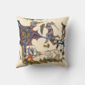 中世の推定の戦争カタツムリvs騎士，龍。ライオン クッション (裏面)