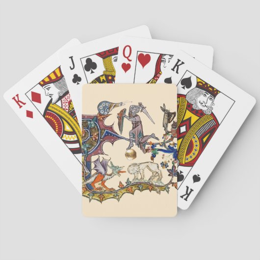 中世の推定の戦争カタツムリvs騎士，龍。ライオン トランプ (裏面)