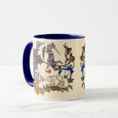 中世の推定の戦争カタツムリvs騎士，龍。ライオン マグカップ (正面左)