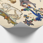 中世の推定の戦争カタツムリvs騎士，龍。ライオン ラッピングペーパー (角)