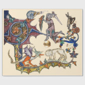 中世の推定の戦争カタツムリvs騎士，龍。ライオン ラッピングペーパー (フラット)