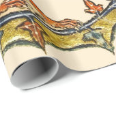 中世の推定の戦争カタツムリvs騎士，龍。ライオン ラッピングペーパー (ロールコーナー)