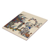 中世の推定の戦争、騎士、巨大なカタツムリのクリーム タイル (側面)