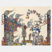 中世の推定の戦争、騎士、巨大なカタツムリ緑 フリースブランケット (正面(横))