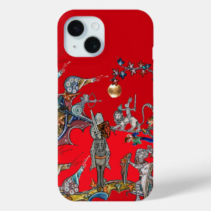 中世の推定の戦争、騎士、巨大なカタツムリ赤 iPhone 15ケース