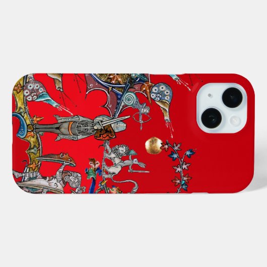 中世の推定の戦争、騎士、巨大なカタツムリ赤 Case-Mate iPhoneケース (裏面 (横))