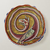 中世の推定スネーク・ドラゴン・サークル ラウンドクッション (裏面)
