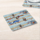 中世の推定、海の怪物のファンタジー動物 スクエアペーパーコースター (アングル)