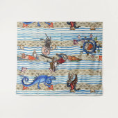 中世の推定、海の怪物のファンタジー動物 タペストリー (正面(横))